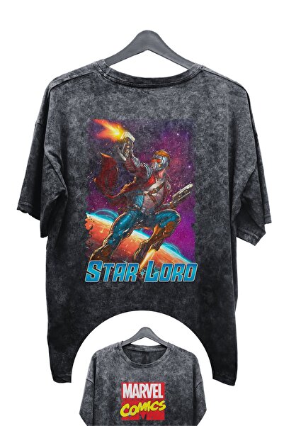 Fuddy Moda تي شيرت كلاسيكي للجنسين بطبعة ستار لورد - كاريكاتير مارفل كبير الحجم