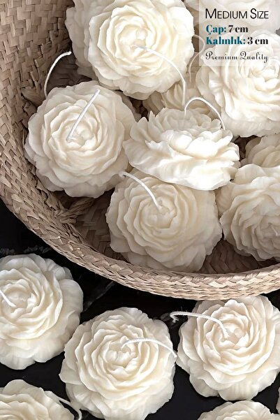 ANCİLLA 3'Lü Set - Hindistan Cevizi Kokulu Dekoratif Şakayık Çiçeği Mumu - Ça...