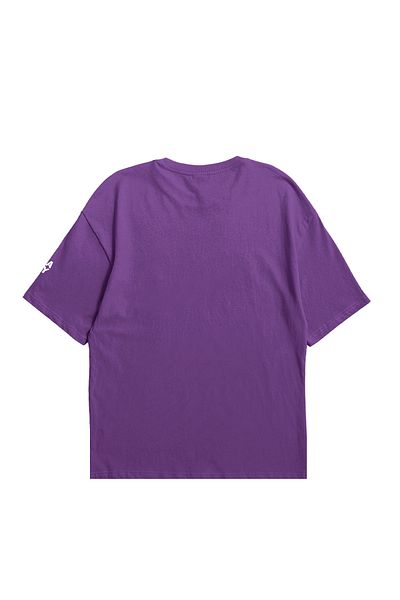 Eazy Co Tricou de bază cu mânecă scurtă, unisex, mov, oversize