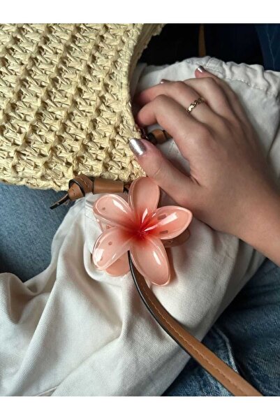 Alyeska Saç Aksesuarları Kadın Büyük Boy (8cm) Renkli Lotus Toka