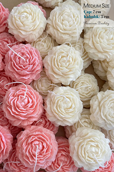 ANCİLLA Pembe Ve Beyaz 4'Lü Set - Pudra Ve Vanilya Kokulu Dekoratif Şakayık Ç...