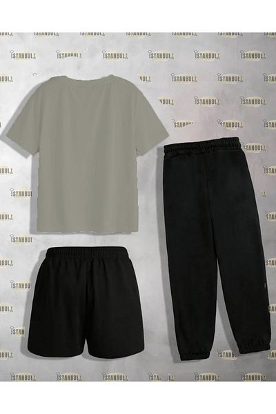 aynewmoda 1905 Lion Patterned T-shirt and Tracksuit Set