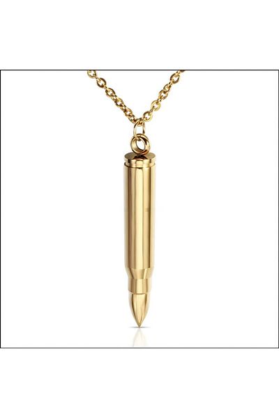 FG KONNİCHİWA Hip hop Bullet Capsule Steel Stainless Necklace