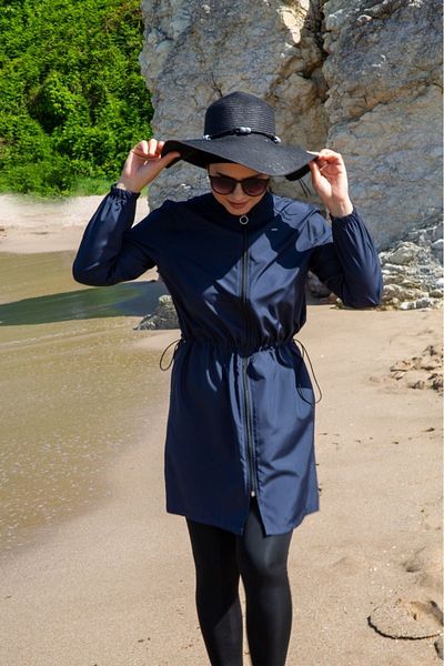 new ats Navy Blue Hijab Swimsuit - Set of 3 with Leggings and Bag