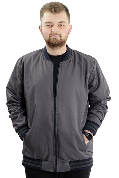 ModeXL Ανδρικό παλτό ανθρακί διπλής όψης μεγάλου μεγέθους 23652 - Mode XL