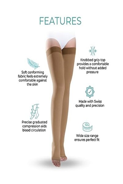 Sigvaris Dynaven Diz Üstü Ccl 2 Orta Basınç Çorabı Burnu Açık Long