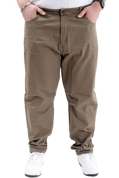 ModeXL Λινό παντελόνι Milano Classic 20902 - Μεγάλο μέγεθος, 5 τσέπες, χρώμα γης