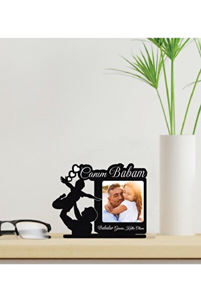 Miana Lazer Babalar Günü Hediyelik Plaket Baba Çocuk Temalı Ayaklı Resim Çerç...