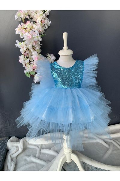 Petite Ponpon Baby Baby Girl Newborn Dress Elsa Dress