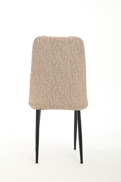 Uy Style jakarli kumaş oval sandalye kılıfı,sandalye örtüsü çubuk desen 6 adet