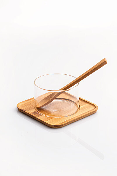 Fhilli Tohana 4-Piece Borosilicate Glass Souffle Set - With Bamboo Plate