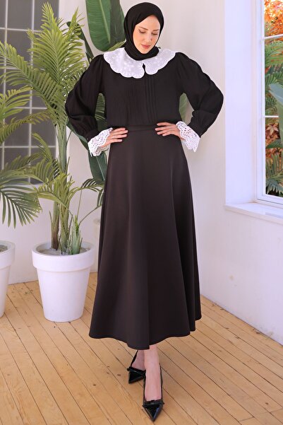 benguen 2086 Model - Black Baby Collar Short Shirt