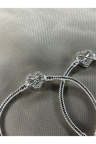 asaf Sonsuz kalp klips charm takılabilir bileklik | gümüş kaplama