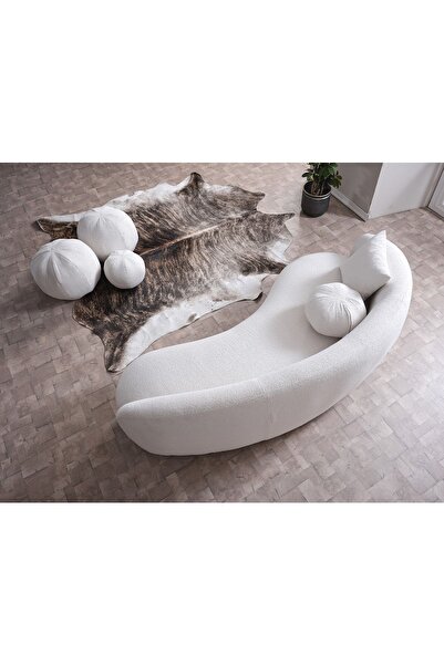 Vipa New Moon Beyaz Sabit Oturum Üçlü Koltuk