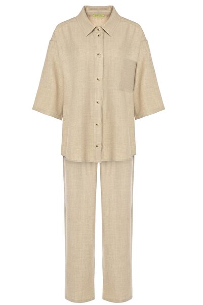 OVERSUAL SANDY Oversize Linen Shirt Cream