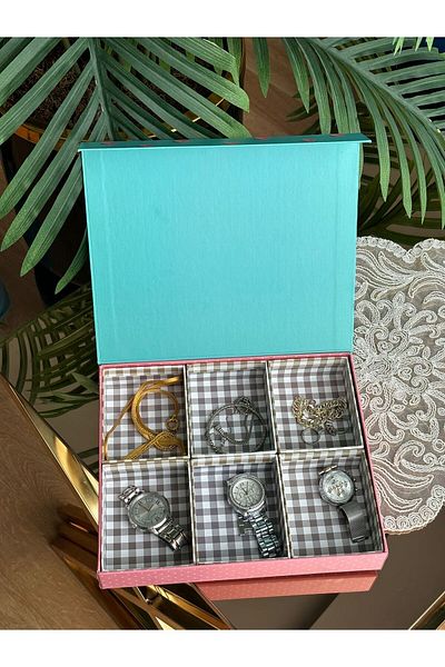 PAZARAKOŞ 6-Compartment Jewelry Box - Hobby and Setting Set