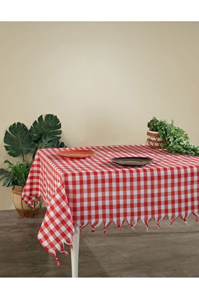 Fushia Lüx Kareli Masa Örtüsü I Sofra Bezi I Piknik Örtüsü 140x140cm