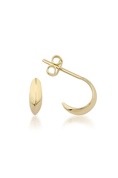 DesignbyKairos 14 Ayar Altın Minimalist Hoop Çivi Küpe