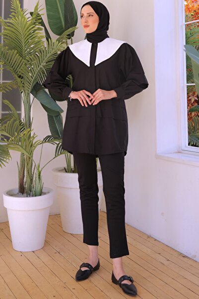 benguen Μοντέλο 2068 Μαύρο πουκάμισο με γιακά