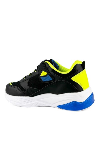 Cici Bebe Ayakkabı Boy's Lighted Sneakers - Pepino Black Neon Yellow Saks
