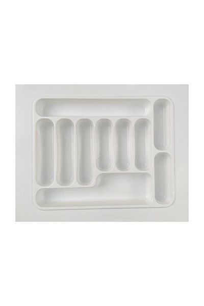 GörSeç 62x49 Cm Suport pentru tacâmuri alb - Organizator pentru sertar și linguriță, tăiat în E 55x40 Cm