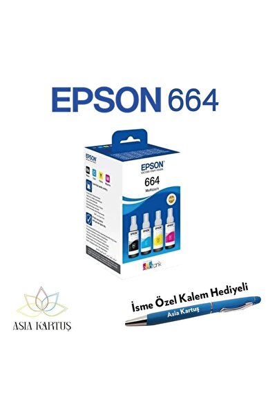 EPSON EcoTank L486 Yazıcı için Epson 664 Mürekkep Kartuşu Multipack Kutulu Se...
