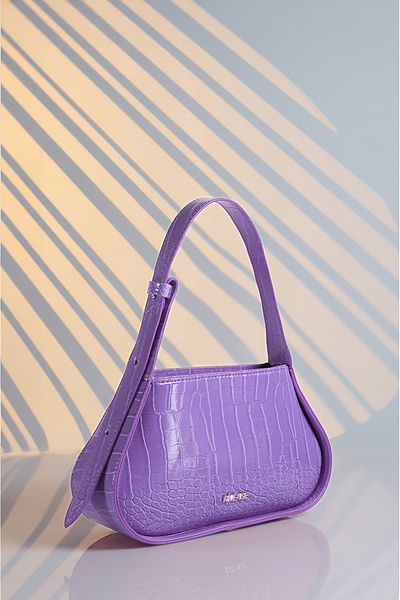 Rimense Lilac Women's Baguette Bag - Adjustable Strap and Hand and Shoulder Design