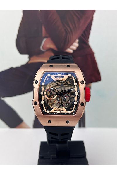 Quantum Rose Gold Automatic Sports Wristwatch - 5 ATM Waterproof