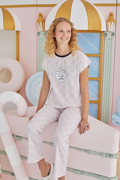 Sevim 15656 Model - Printed Comfortable Pajama Set