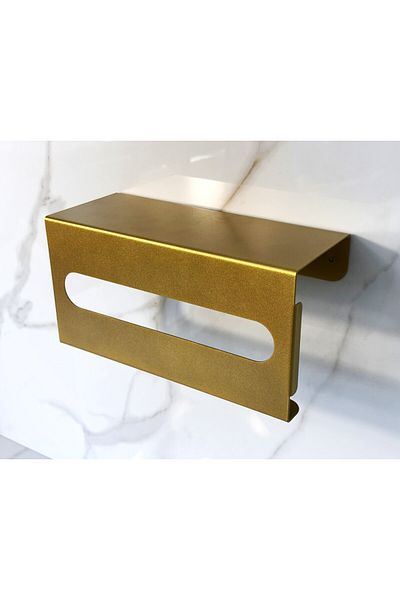 VELUX HOME Gold Colored Practical Metal Check Al Napkin Holder - Kitchen Organizer and Paper Towel Holder