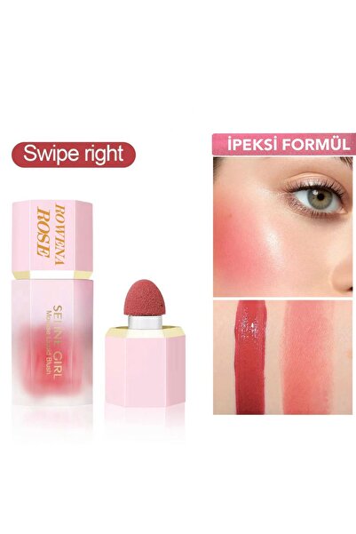 ROWENAROSE Yoğun Pigmentli Likit Allık (Swipe Rıght) Doğal Görünüm