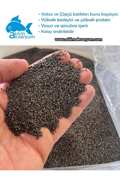 Atılım Akvaryum Vatoz Yemi Çöpçü Balığı Yemi Akvaryum Dip Yemi Besleyici Yemler 50 Gram