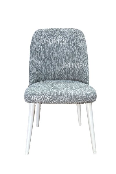 UYUMEV Streç Lastikli Düz Desen Büyük Oval Sandalye Kılıfı. Sandalye Örtüsü. 1 Adet. Gri Renk