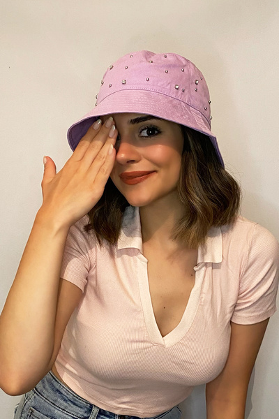 Saria Moda Stone Detailed Bucket Bucket Women's Hat