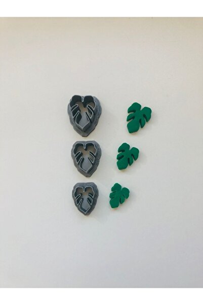 Volala Art Monstera Devetabanı Polymerkil Earring Mold Set of 3