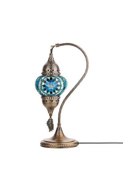 Demmex Gooseneck 40cm - 100% Handcrafted Authentic Turkish Lamp and Moroccan Mosaic Table Bedside