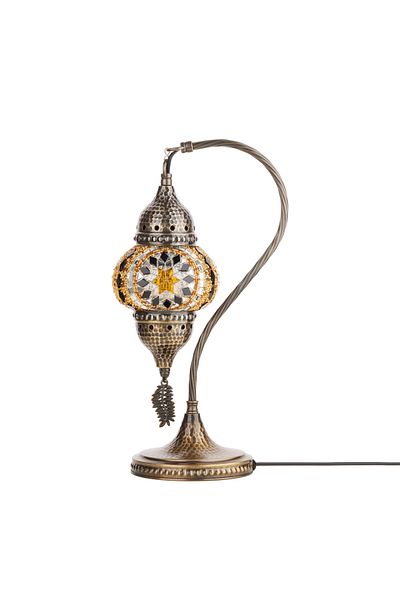 Demmex Gooseneck 40cm - 100% Handcrafted Authentic Turkish Lamp and Moroccan Mosaic Table Bedside