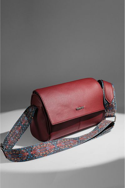 Rimense Burgundy Column Women's Shoulder Bag