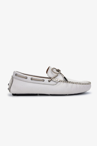 Valmenti Veronique Men's - Бели мокасини от естествена кожа