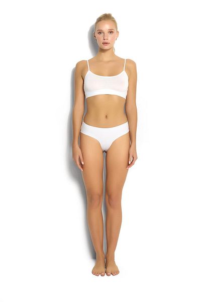 MYS GRUP TEKSTİL Ji̇ber 6-piece White Microfiber Laser Cut Bikini-slip-panty Set /698