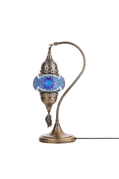 Demmex Gooseneck 40cm - 100% Handcrafted Authentic Turkish Lamp and Moroccan Mosaic Table Bedside