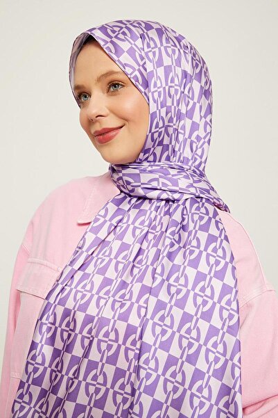 Levidor Şal de înger pătrat mov de culoare dublă