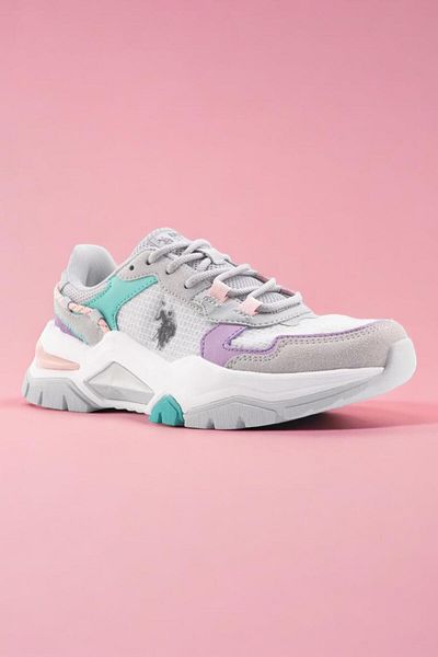 U.S. Polo Assn. US Polo Assn.101502371 Vincent - Orthopedic Women's Sneaker, Gray Lilac Green