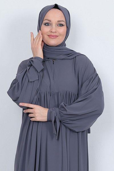 MARQUANT Μακρύ φόρεμα Hijab με κορδόνι με φερμουάρ γιακά