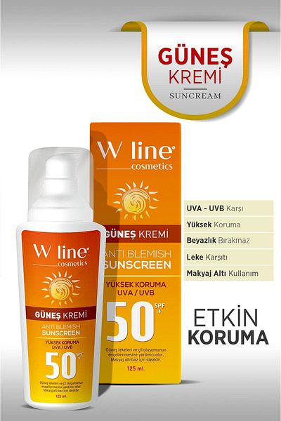 wline SPF 50 Intensive Anti-Blemish - Water Resistant High Protective Sun Cream