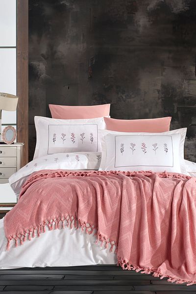 Elart Daisy Duvet Cover Pique Set 7 Pieces Dried Rose