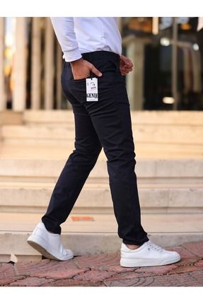 Olivia GEN E MAN Yan cepli petek dokulu likral Slim fit kuma pantolon Siyah Fiyat Yorumlar Trendyol