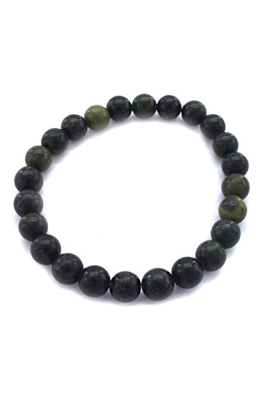 FerizZ Men's Bracelet - Serpentine Natural Stone, Eblk-471
