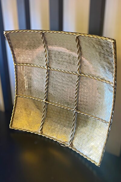 Lucky Art Gold Zincirli Döküm Dekoratif Tabak 40 Cm