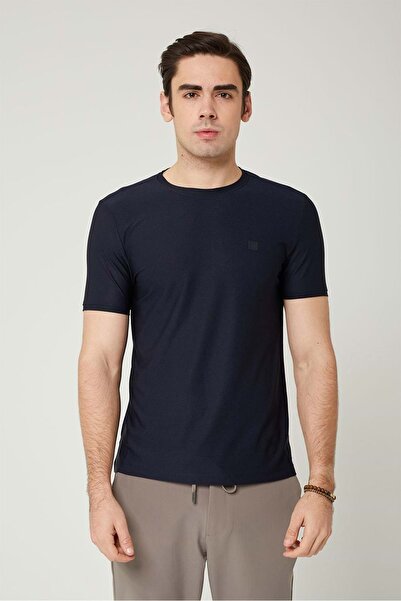 COONLESS SIFIR YAKA LİKRALI SPANDEX KUMAŞ ERKEK TSHİRT Siyah